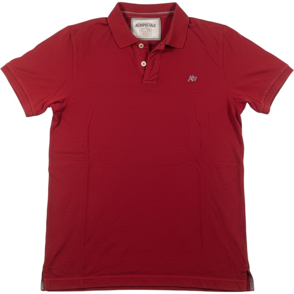 Aeropostale Polo Shirt Mens Large Red A87 Logo Cotton Pique Short Sleeve Y2K 90s